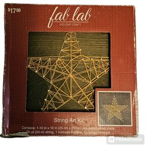 Fab Lab Chrome Holiday Star String Art Kit Craft Project New *Box Damage*